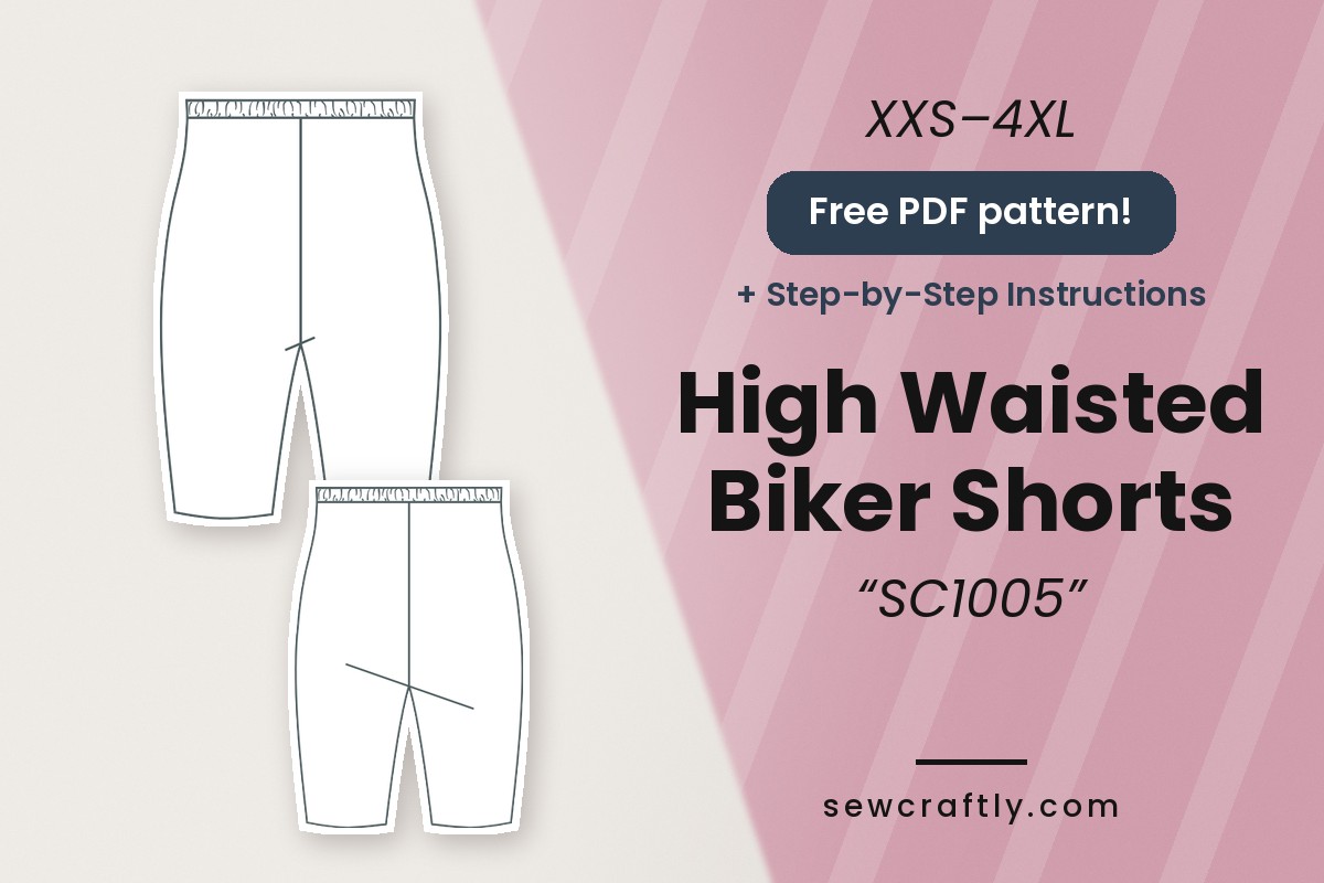 High Waisted Biker Shorts – Free Sewing Pattern PDF #SC1005